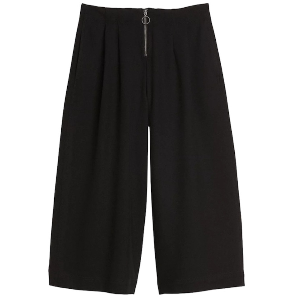 GAP Women's Black Wide Leg Crop Pants Cropped Ankle Trousers Size 12